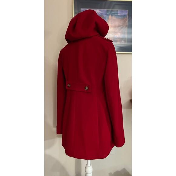 Tommy Hilfiger red hooded double breasted coat size medium - Picture 3 of 8